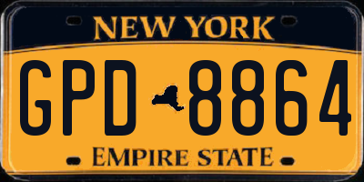 NY license plate GPD8864