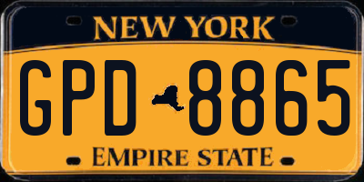 NY license plate GPD8865