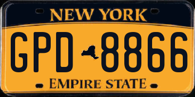 NY license plate GPD8866