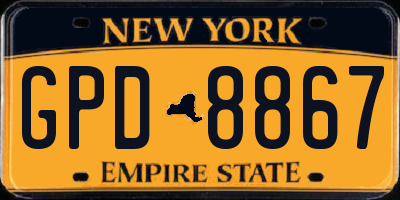 NY license plate GPD8867
