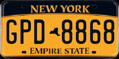 NY license plate GPD8868