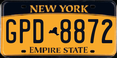 NY license plate GPD8872