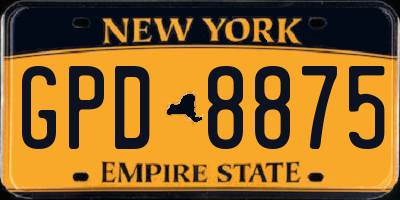 NY license plate GPD8875