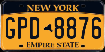NY license plate GPD8876