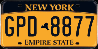 NY license plate GPD8877
