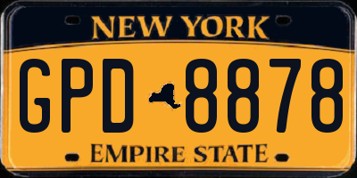 NY license plate GPD8878