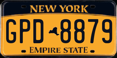 NY license plate GPD8879