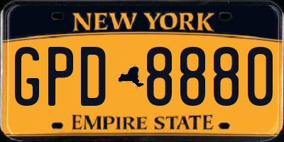 NY license plate GPD8880