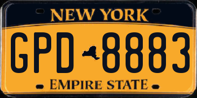 NY license plate GPD8883