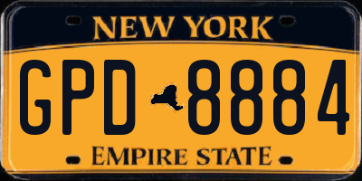 NY license plate GPD8884