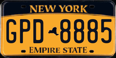 NY license plate GPD8885