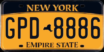 NY license plate GPD8886