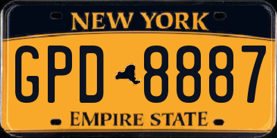 NY license plate GPD8887