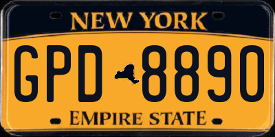 NY license plate GPD8890