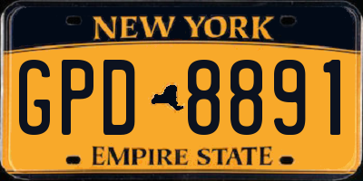 NY license plate GPD8891