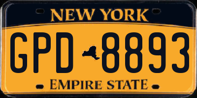 NY license plate GPD8893