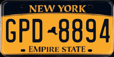 NY license plate GPD8894