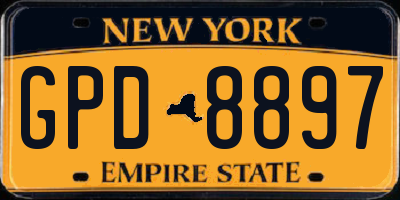 NY license plate GPD8897