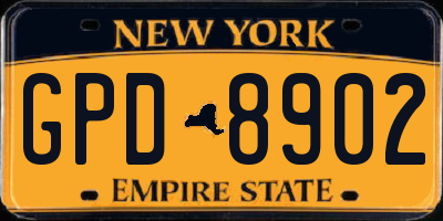 NY license plate GPD8902