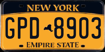 NY license plate GPD8903