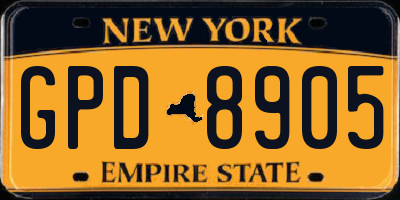 NY license plate GPD8905