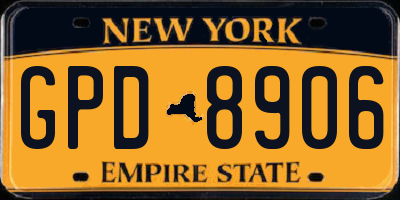NY license plate GPD8906