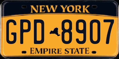 NY license plate GPD8907