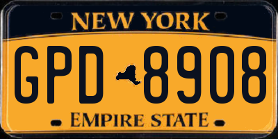 NY license plate GPD8908
