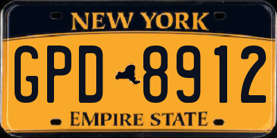 NY license plate GPD8912