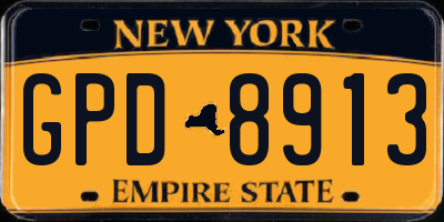 NY license plate GPD8913