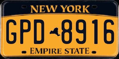 NY license plate GPD8916