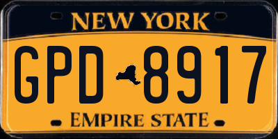 NY license plate GPD8917