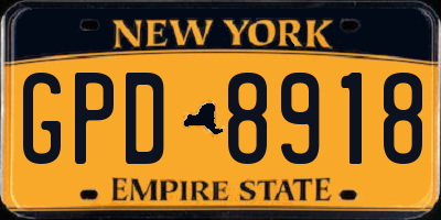 NY license plate GPD8918