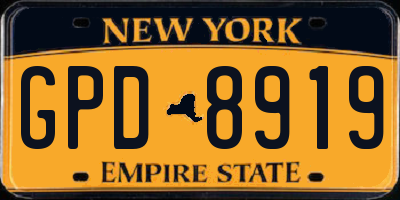 NY license plate GPD8919