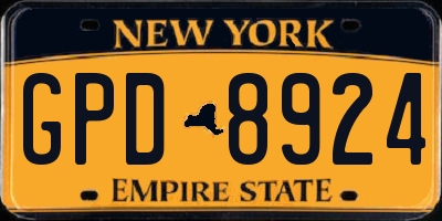 NY license plate GPD8924