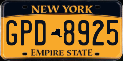 NY license plate GPD8925