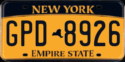 NY license plate GPD8926