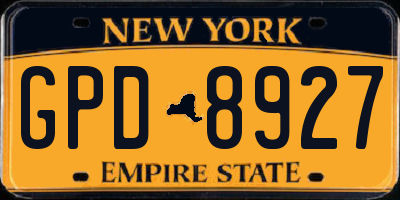 NY license plate GPD8927