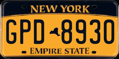 NY license plate GPD8930