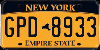 NY license plate GPD8933
