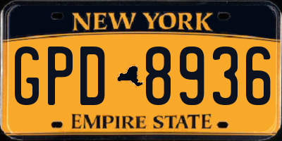 NY license plate GPD8936