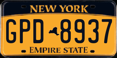 NY license plate GPD8937