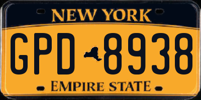 NY license plate GPD8938