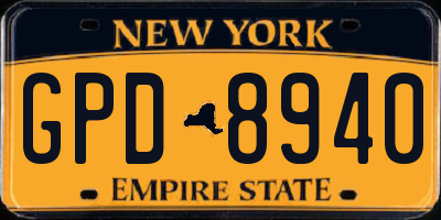 NY license plate GPD8940