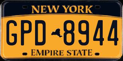 NY license plate GPD8944