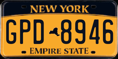 NY license plate GPD8946