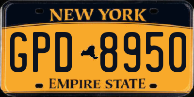 NY license plate GPD8950