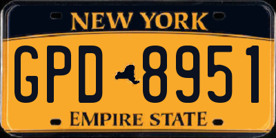 NY license plate GPD8951