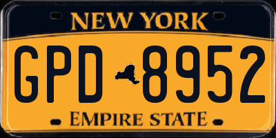 NY license plate GPD8952