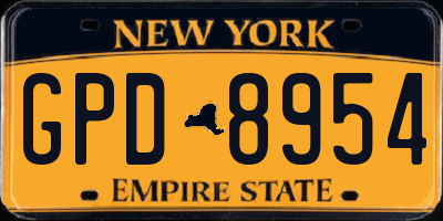 NY license plate GPD8954